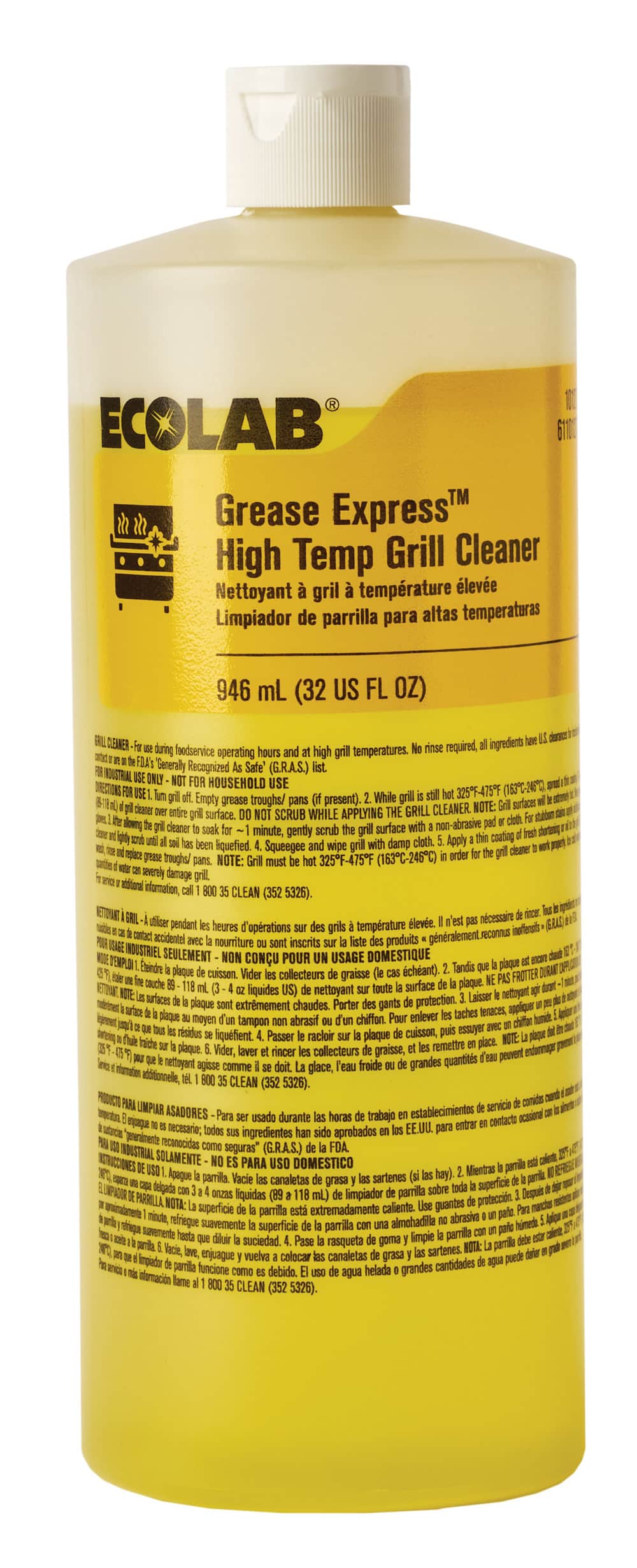 a bottle of Ecolab Grease Express™ High-Temp Grill Cleaner