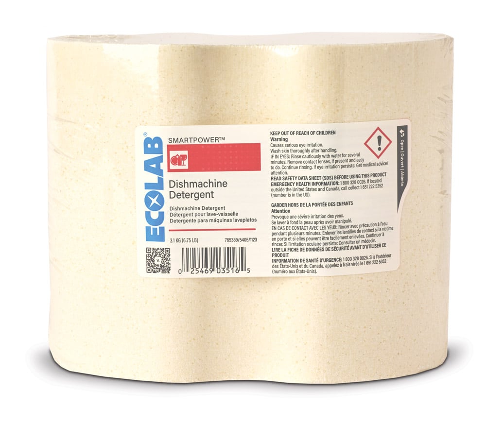 A package of Ecolab dishmachine detergent